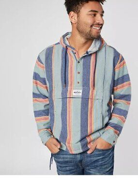 Buckle Quicksilver Men’s Baja Medieval Henley Hoodie Large
